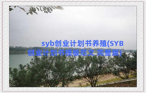 syb创业计划书养殖(SYB创业计划书模板范文 完整版)
